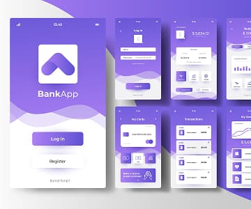 Banking App screens