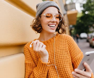 Girl holding a phone in her hand